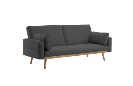 Canapé droit KENT convertible style sandinave 3 places en tissu