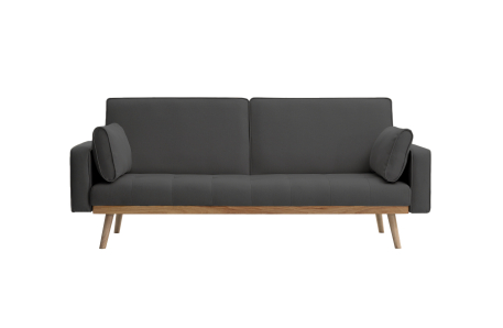 Canapé droit KENT convertible style sandinave 3 places en tissu