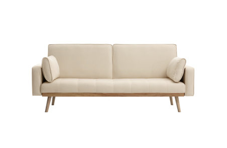 Canapé droit KENT convertible style scandinave 3 places en tissu