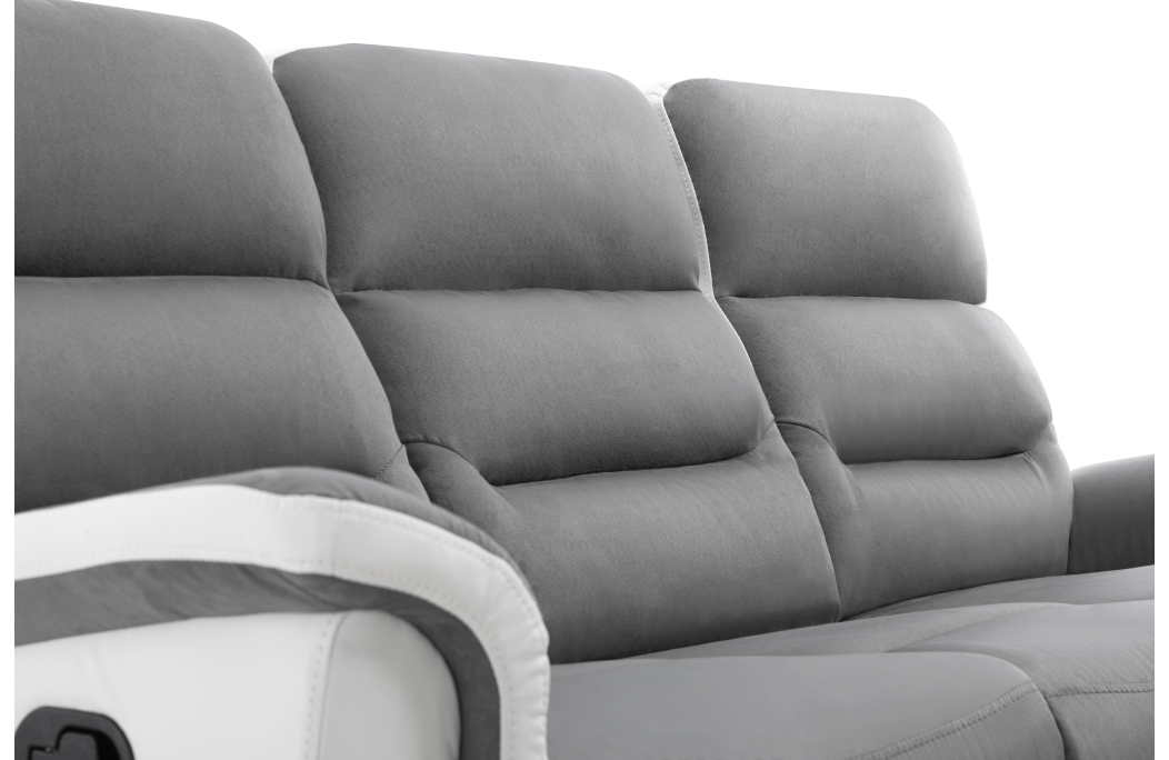 PACK Canapé relax 3 places et 1 fauteuil en PU Blanc et MF Gris
