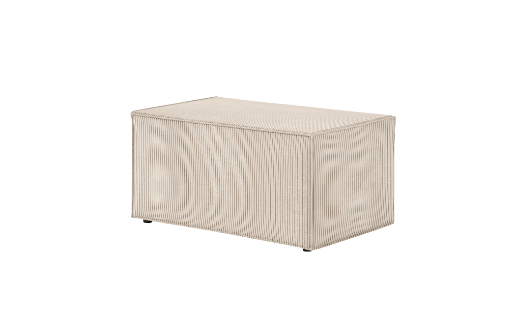 CLARISSE - Canapé d'angle convertible réversible avec pouf en velours côtelé