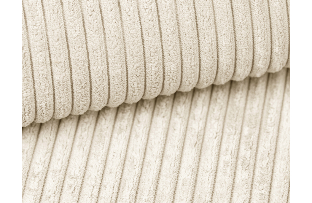 CLARISSE - Canapé d'angle convertible réversible avec pouf en velours côtelé