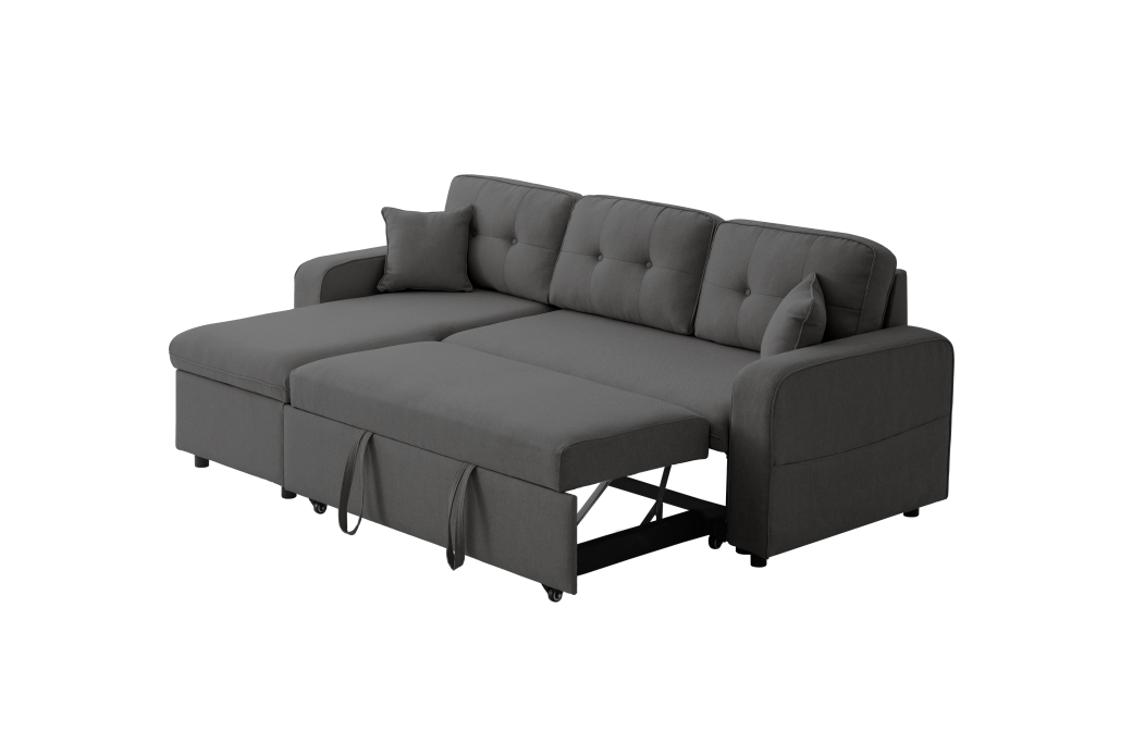 MARIUS - Canapé d'angle convertible réversible en tissu