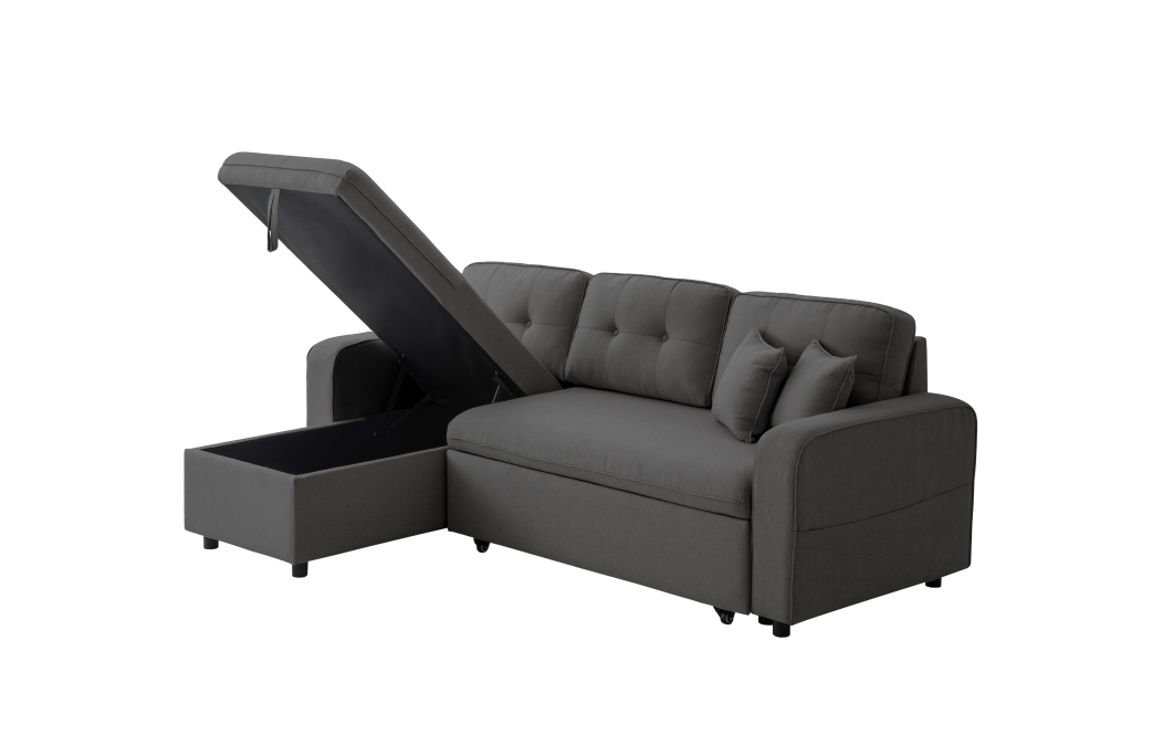 MARIUS - Canapé d'angle convertible réversible en tissu