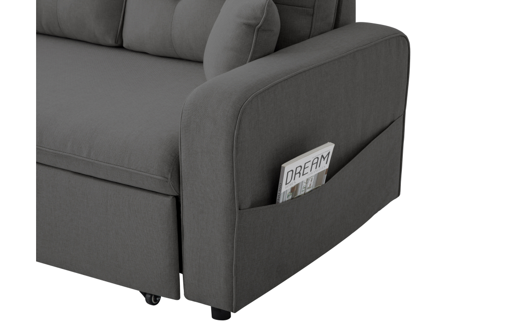 MARIUS - Canapé d'angle convertible réversible en tissu