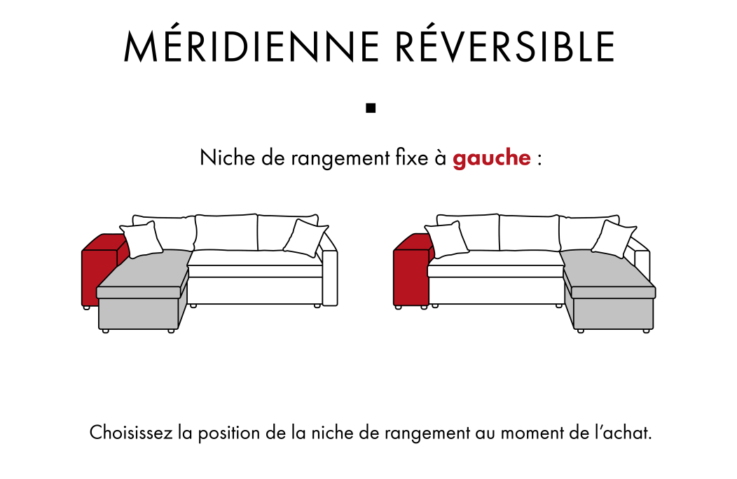 Canapé d'Angle ELONA Convertible en Microfibre et Simili avec poufs