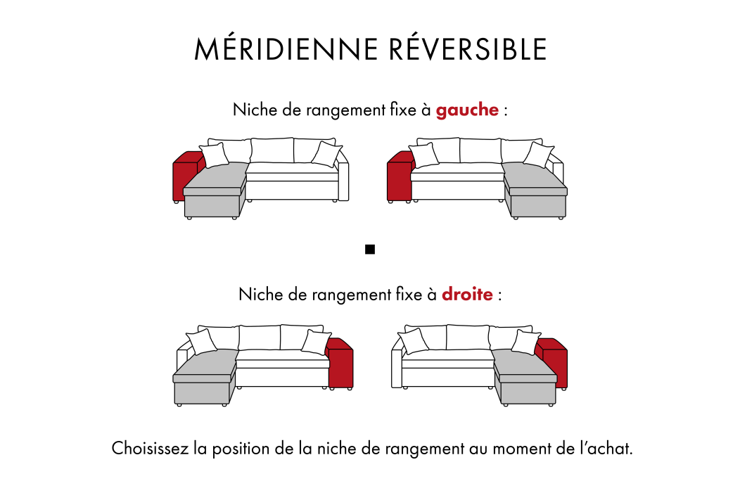 Canapé d'Angle ELONA Convertible en Microfibre et Simili avec poufs