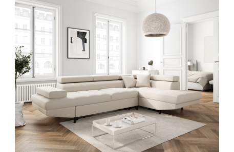 Canapé d'angle RIO Convertible avec coffre en tissu