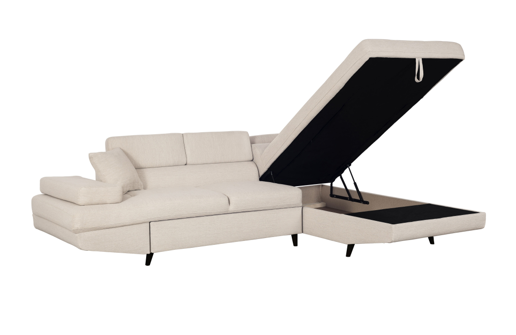 Canapé d'angle RIO Convertible avec coffre en tissu