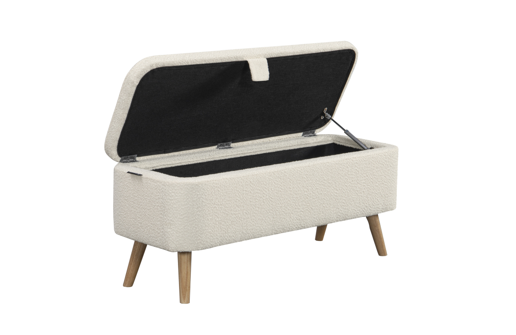 PACO - Bout de lit avec rangement en tissu bouclettes