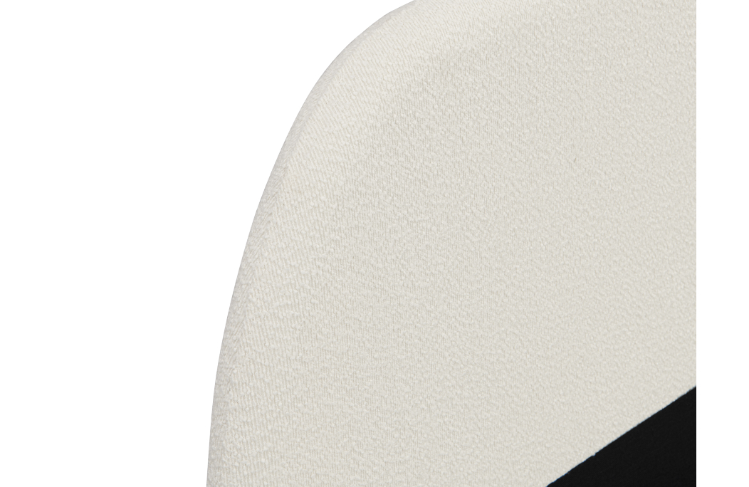 SANDRO - Cadre de lit scandinave avec tête de lit et sommier à lattes en tissu bouclette