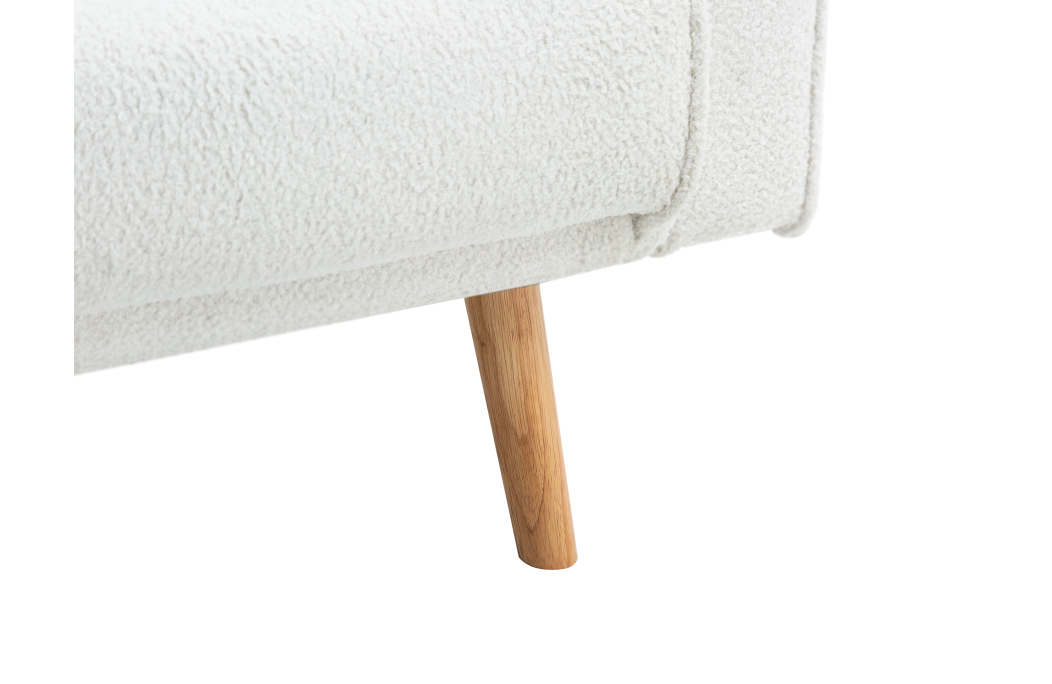 ELGA - Canapé droit 3 places scandinave convertible en tissu bouclette