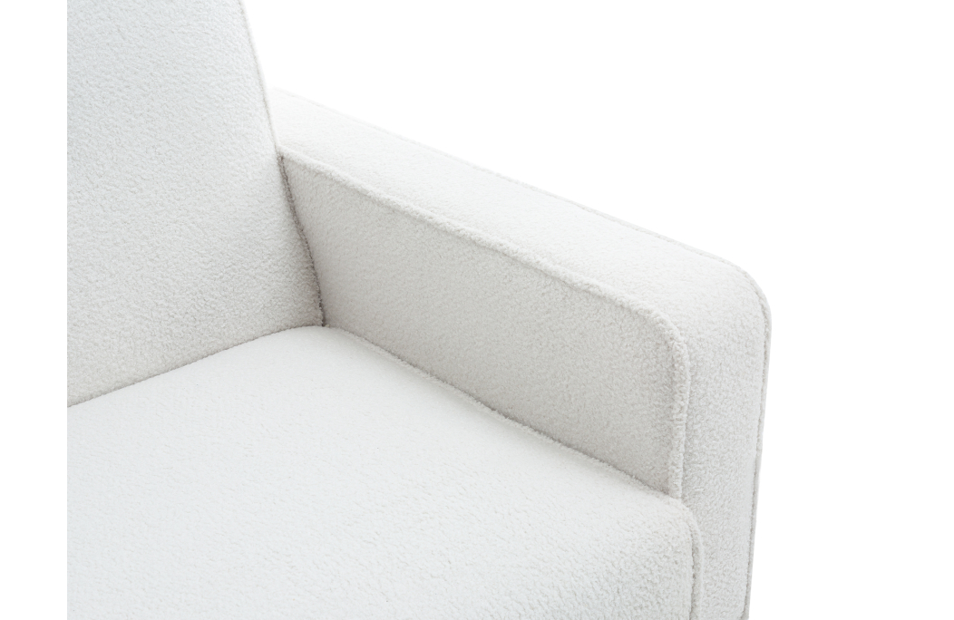 ELGA - Canapé droit 3 places scandinave convertible en tissu bouclette