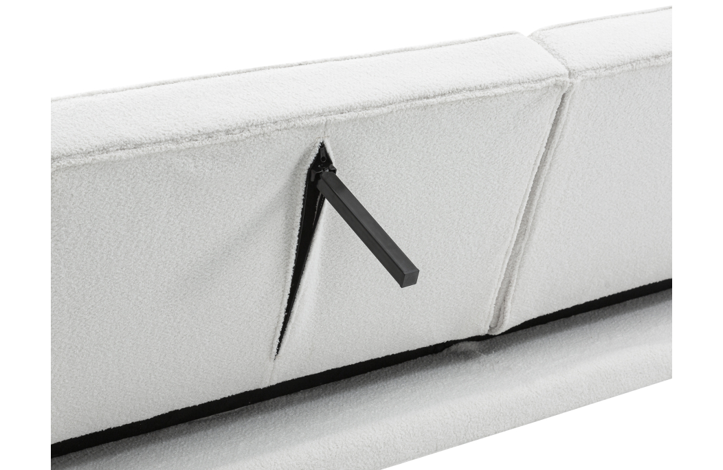 ELGA - Canapé droit 3 places scandinave convertible en tissu bouclette