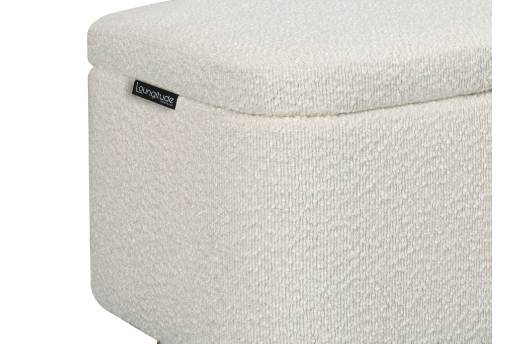 PACO - Bout de lit avec rangement en tissu bouclettes