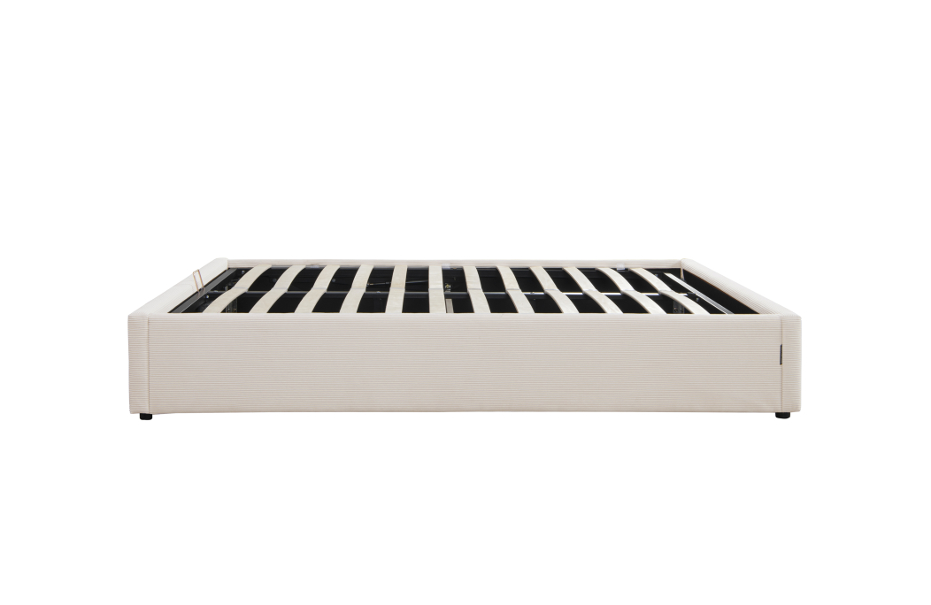 SAMUEL - Cadre de lit avec coffre de rangement en velours côtelé