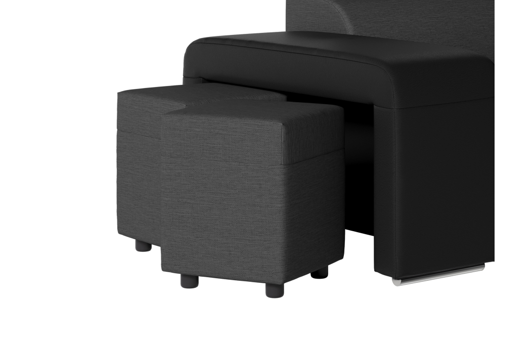 Canapé d'angle SOAN convertible en simili et tissu