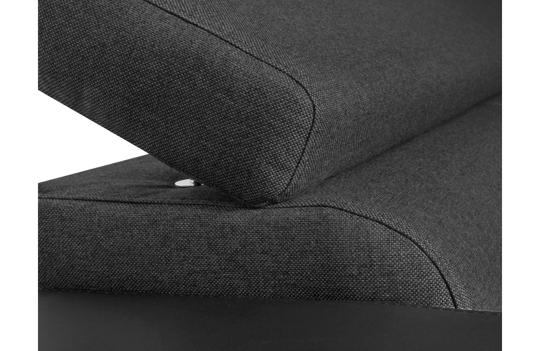 Canapé d'angle SOAN convertible en simili et tissu
