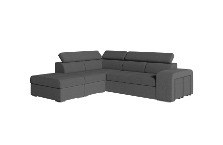 Canapé d'angle SOAN convertible en tissu