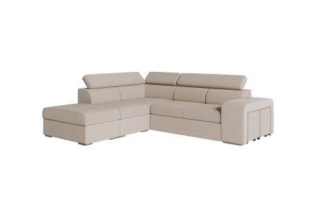 Canapé d'angle SOAN convertible en tissu