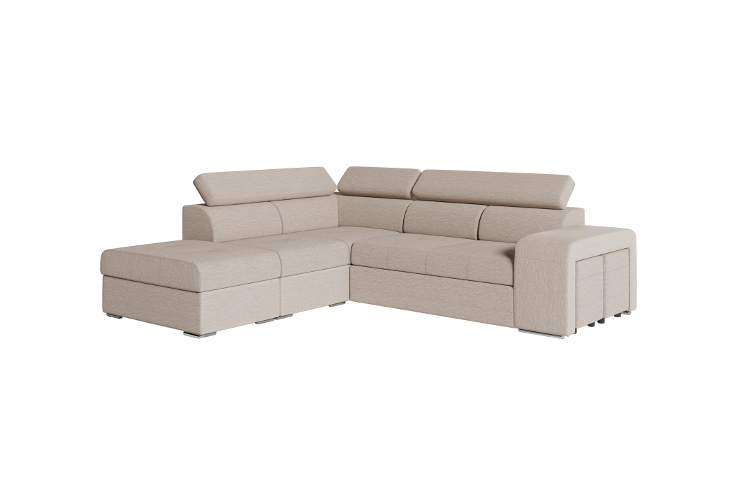 Canapé d'angle SOAN convertible en tissu