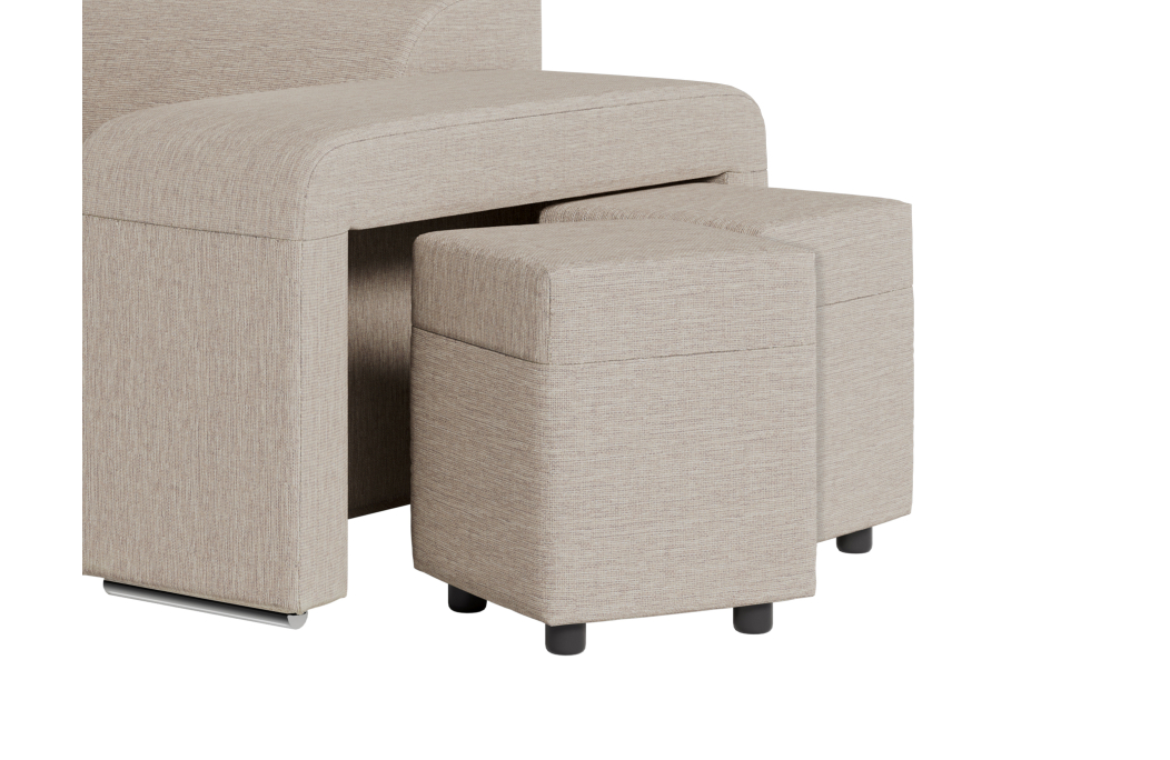 Canapé d'angle SOAN convertible en tissu