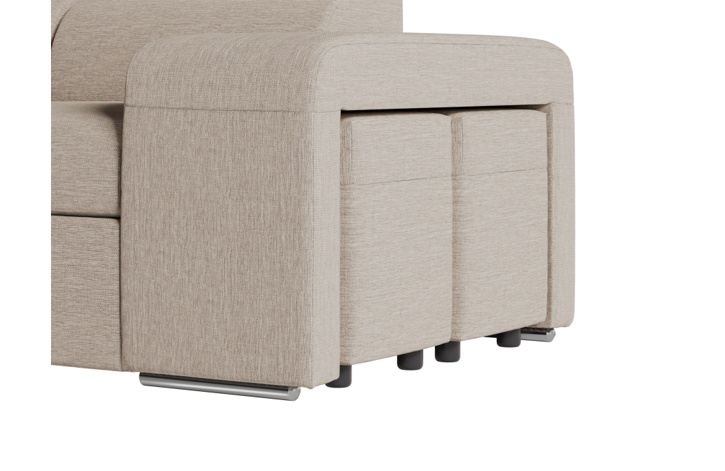 Canapé d'angle SOAN convertible en tissu