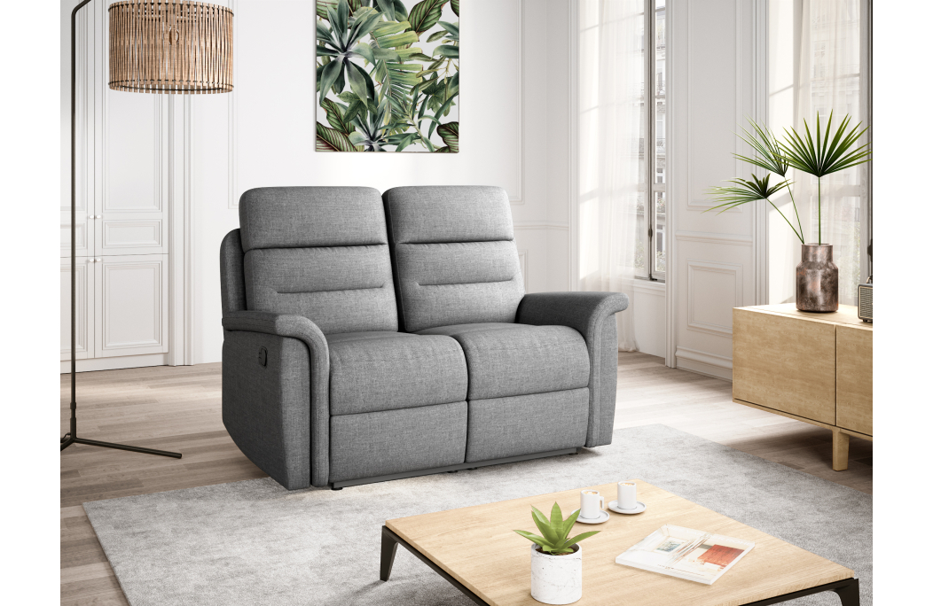 RELAXXO - Ensemble canapés relax manuels LÉON 3 + 2 places en tissu