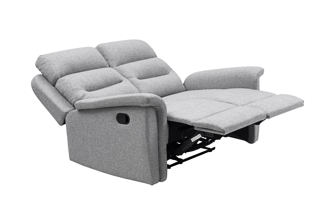 RELAXXO - Ensemble canapé relax manuel LÉON 2 places + fauteuil manuel en tissu
