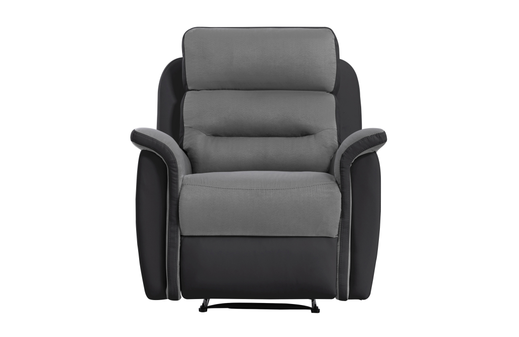 RELAXXO - Ensemble canapé relax manuel LÉON 3 places + fauteuil manuel en microfibre et simili