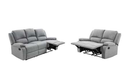 RELAXXO - Ensemble canapés relax manuels LEO 3 + 2 places en tissu