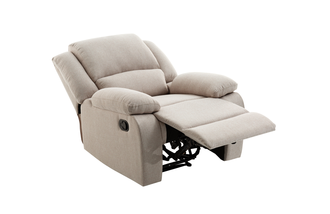 RELAXXO - Ensemble canapé relax manuel LEO 3 places + fauteuil manuel en tissu