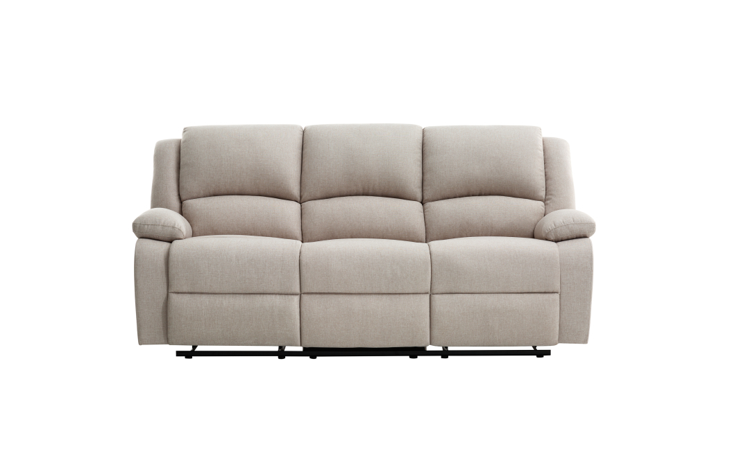 RELAXXO - Ensemble canapé relax manuel LEO 3 places + fauteuil manuel en tissu