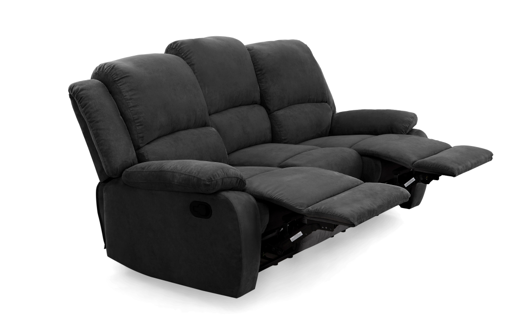 RELAXXO - Ensemble canapés relax manuels LEO 3 + 2 places en microfibre