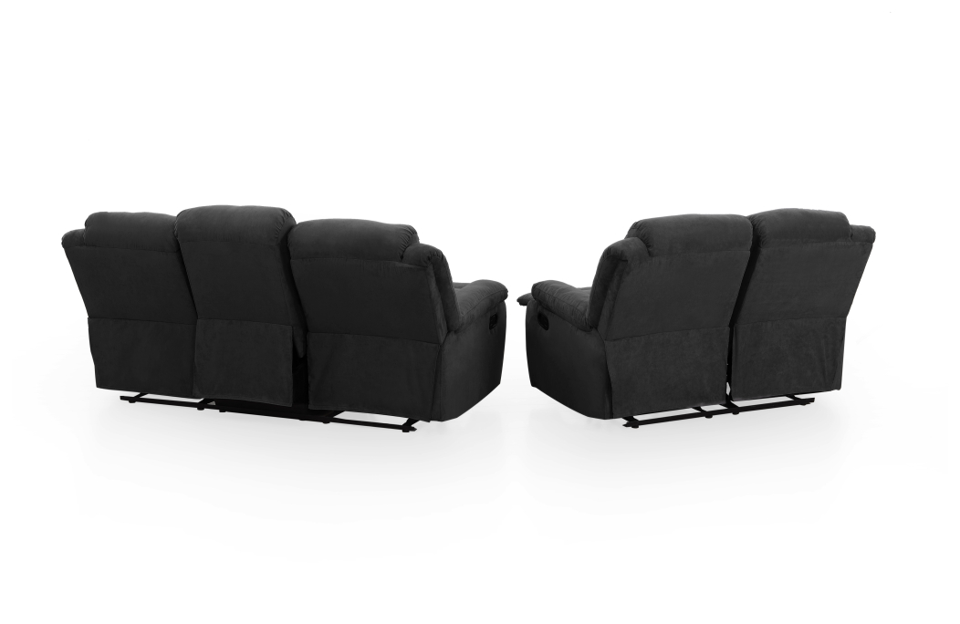 RELAXXO - Ensemble canapés relax manuels LEO 3 + 2 places en microfibre