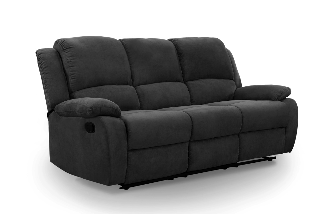 RELAXXO - Ensemble canapés relax manuels LEO 3 + 2 places en microfibre