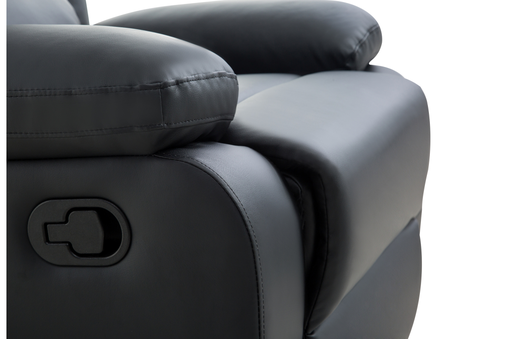 RELAXXO - Ensemble canapé relax manuel LEO 2 places + fauteuil manuel en simili