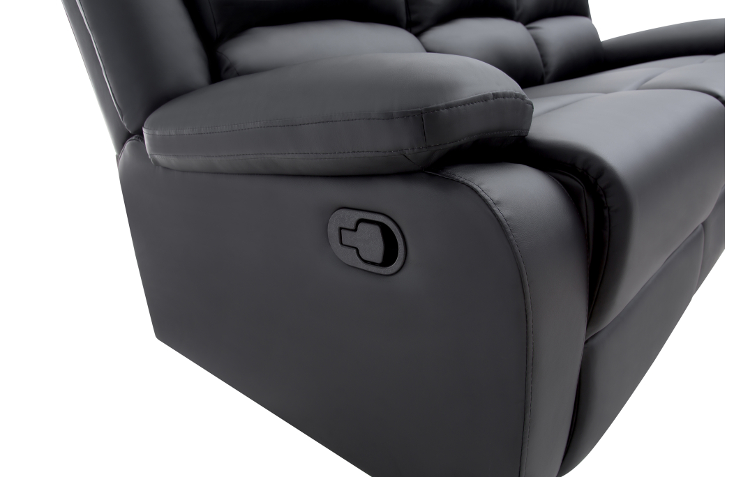 RELAXXO - Ensemble canapé relax manuel LEO 3 places + fauteuil manuel en simili