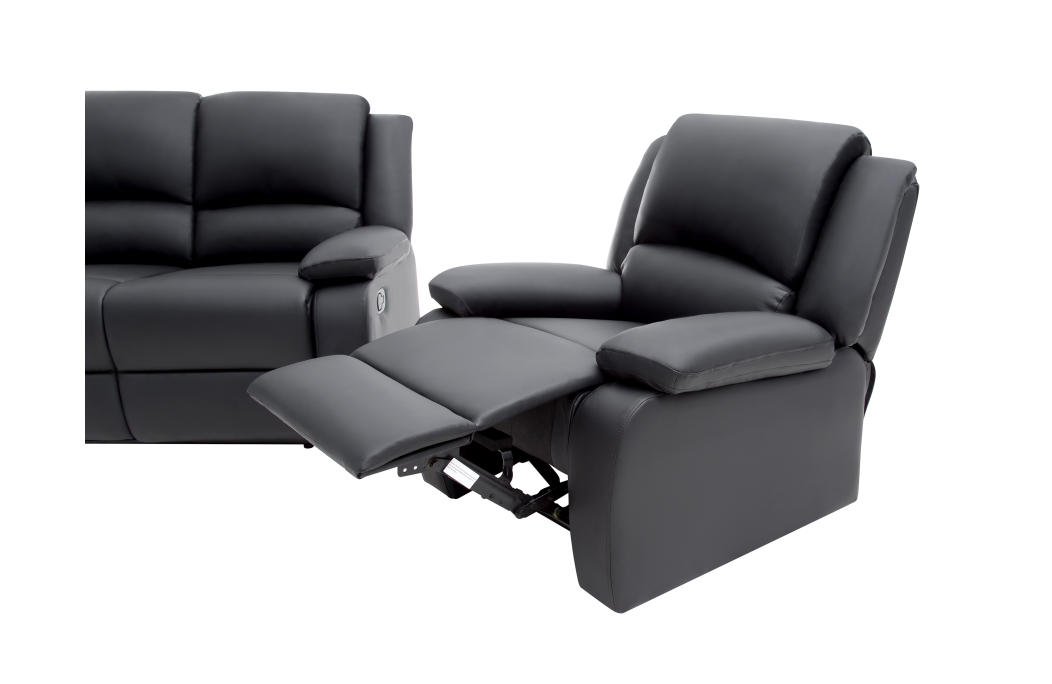 RELAXXO - Ensemble canapé relax manuel LEO 3 places + fauteuil manuel en simili