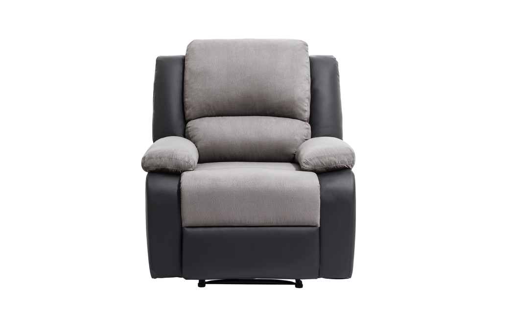 RELAXXO - Ensemble canapé relax manuel LEO 2 places + fauteuil manuel en microfibre et simili