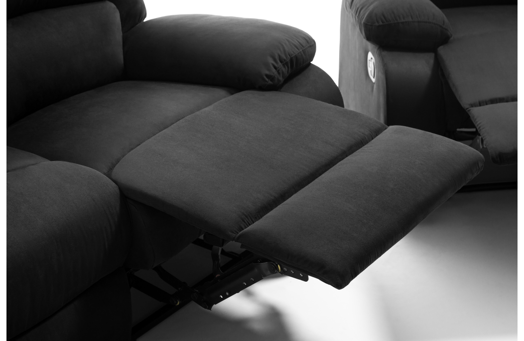 RELAXXO - Ensemble canapé relax manuel LEO 3 places + fauteuil manuel en microfibre