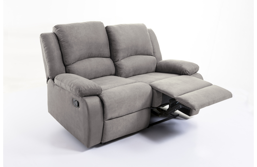 RELAXXO - Ensemble canapé relax manuel LEO 2 places + fauteuil manuel en microfibre