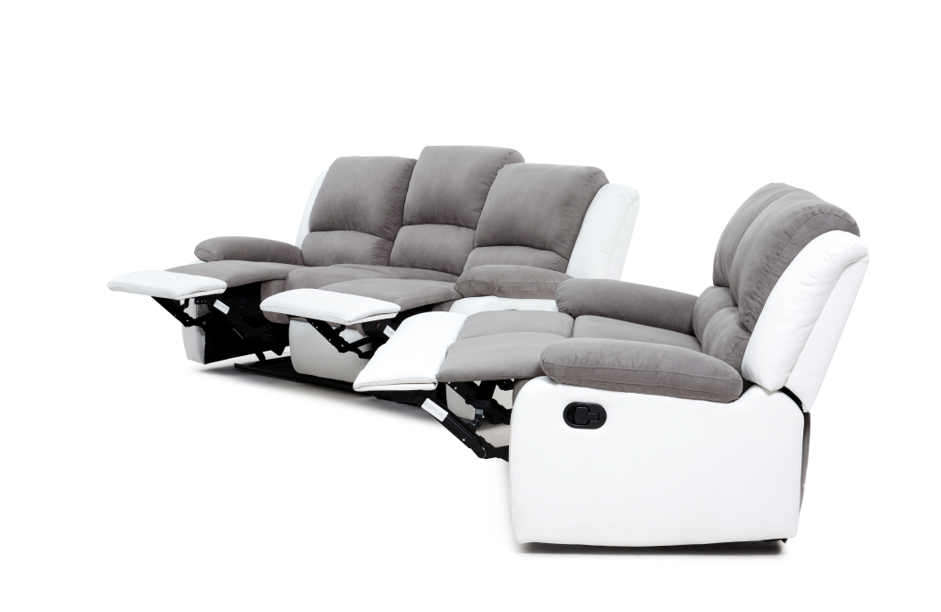 RELAXXO - Ensemble canapés relax manuels LEO 3 + 2 places en microfibre et simili