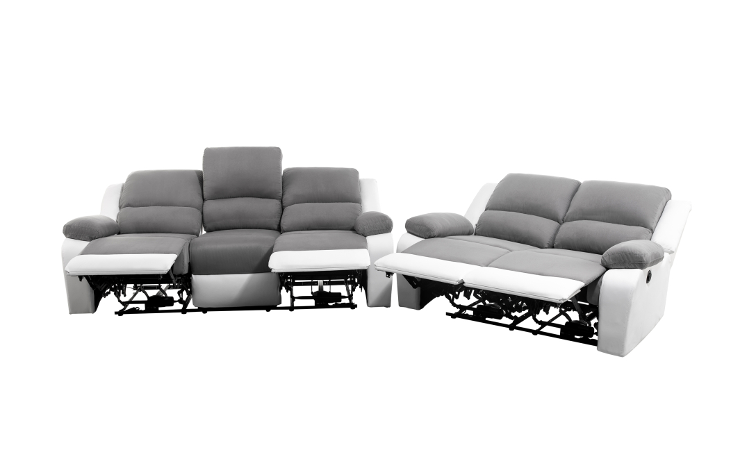 RELAXXO - Ensemble canapés relax électriques LEO 3 + 2 places en microfibre et simili