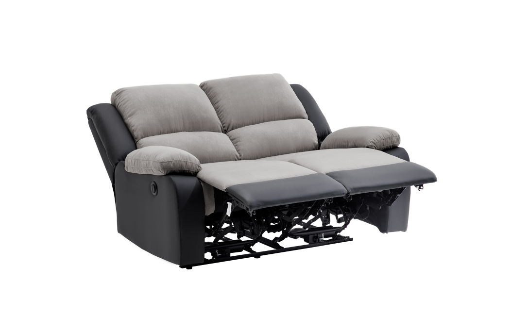 RELAXXO - Ensemble canapé relax électrique LEO 2 places + fauteuil releveur en microfibre et simili