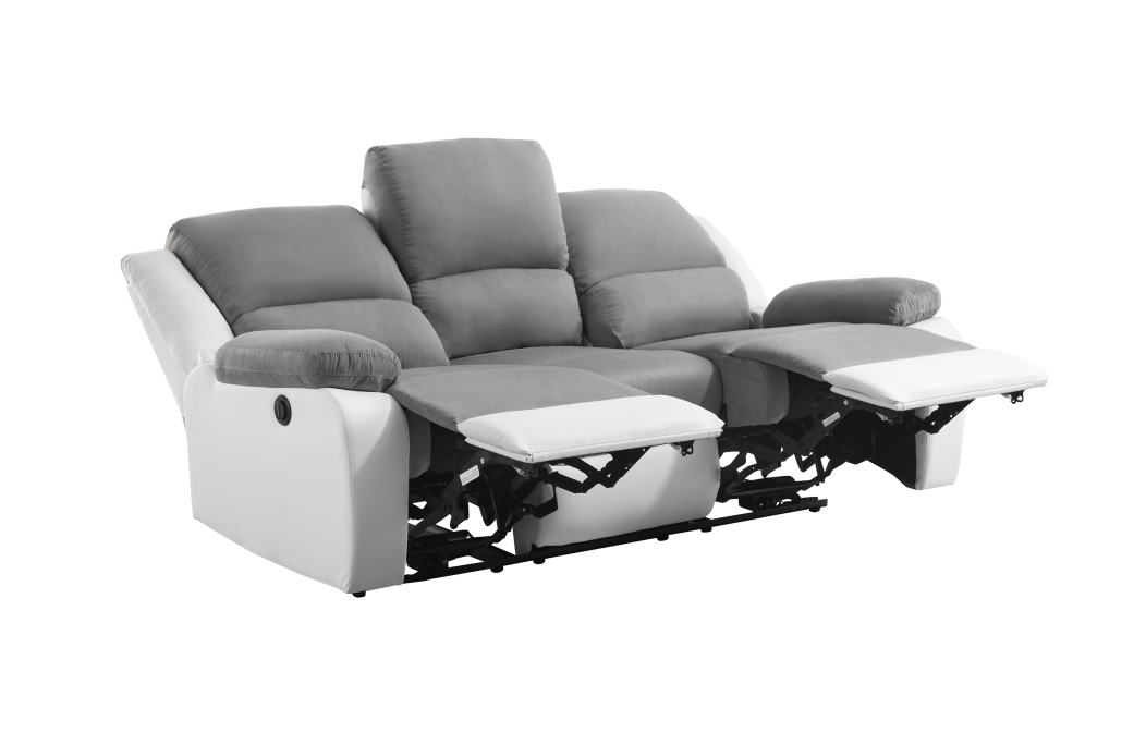 RELAXXO - Ensemble canapé relax électrique LEO 3 places + fauteuil releveur en microfibre et simili