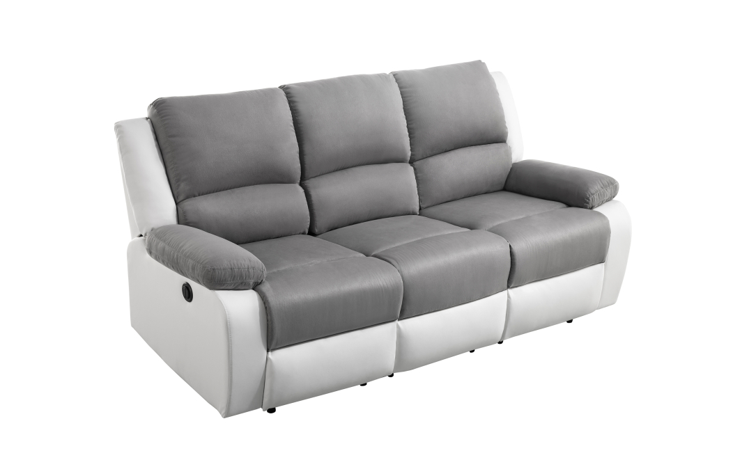 RELAXXO - Ensemble canapé relax électrique LEO 3 places + fauteuil releveur en microfibre et simili