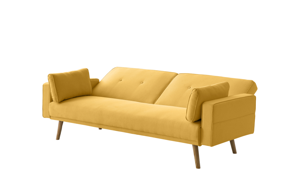 Canapé droit scandinave ELGA convertible 3 places en tissu