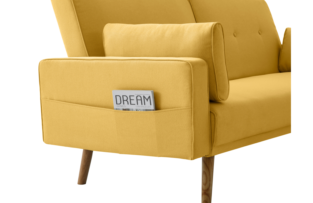 Canapé droit scandinave ELGA convertible 3 places en tissu