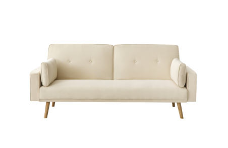Canapé droit scandinave ELGA convertible 3 places en tissu